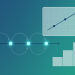 Vector illustration of an arithmetic sequence: number line with equal steps, rising linear graph, and three step bars